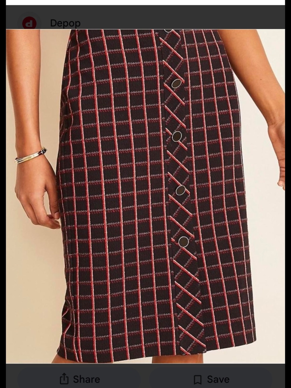 NWT Ann Taylor Plaid Button-Front Pencil Skirt